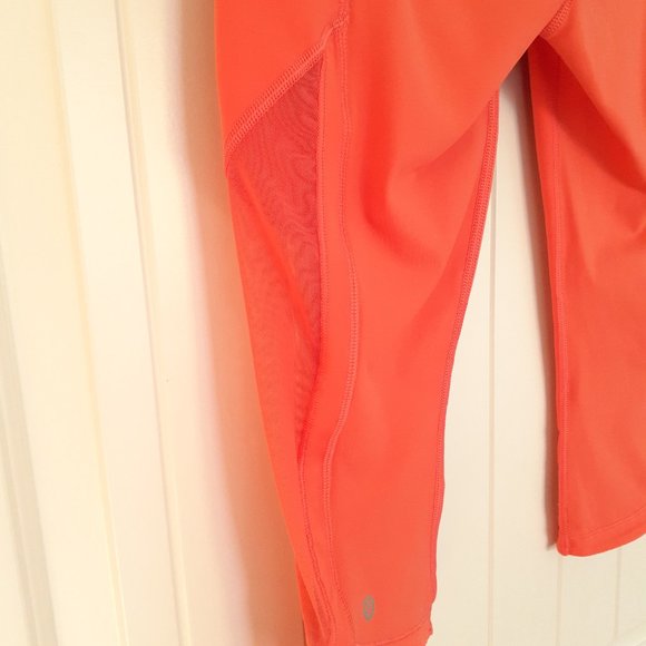 Lululemon Sun Runner Crop *17" Orange Size 6 - Picture 8 of 13